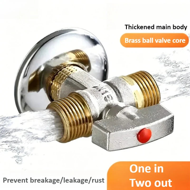 Brass G1/2" Stop Valve with Handle – Hot & Cold Water