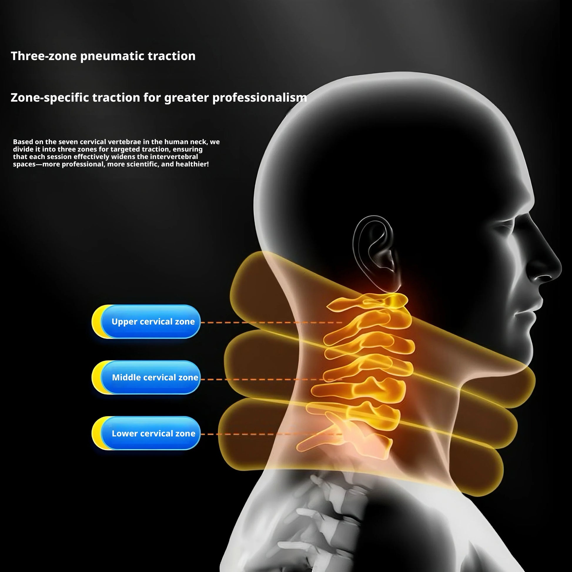 360° Inflatable Cervical Traction Single Tube Neck Support Brace Portable Home Neck Pain Relief Cervical Spine Care Stretcher Peaceful Pleasures Health and Wellness