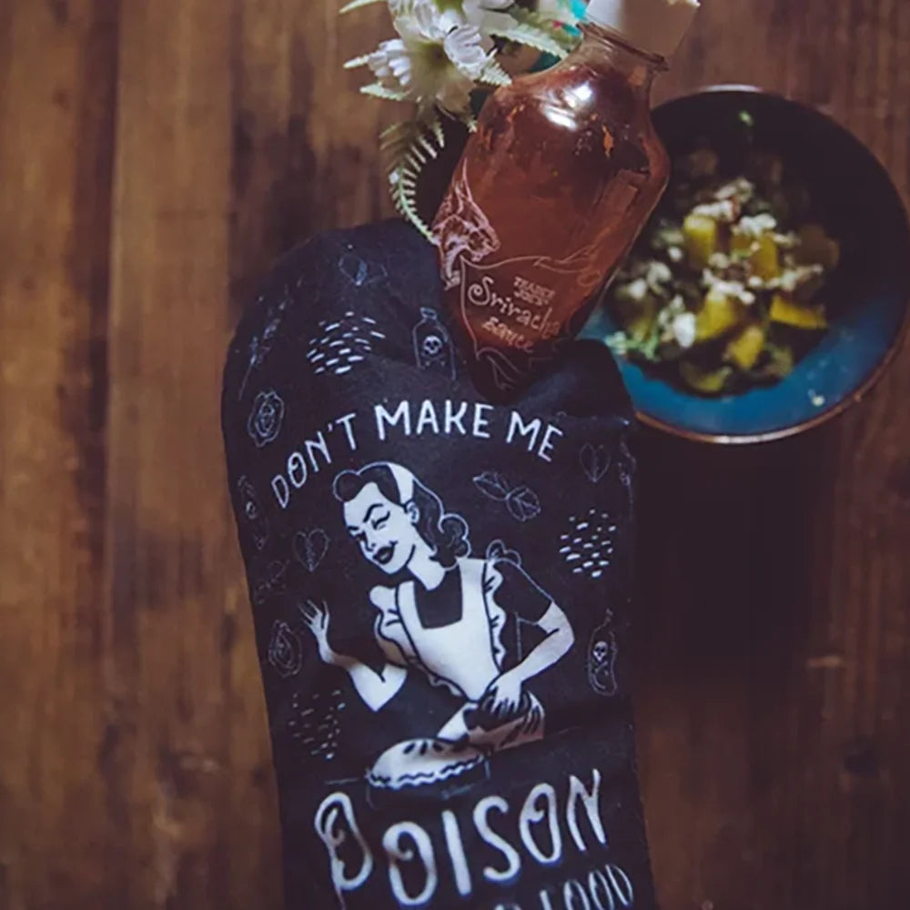 Funny Witchy Oven Mitt – Don't Make Me Poison Your Food Novelty Oven Mitt Peaceful Pleasures Health and Wellness