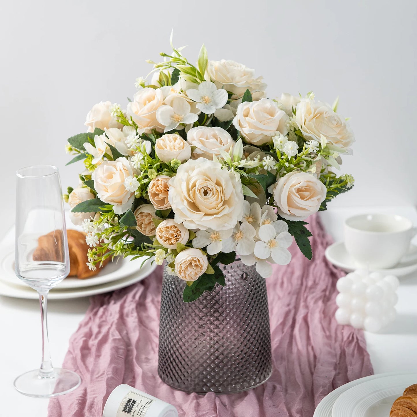 Silk Rose Artificial Flowers for Wedding, Home & Garden Décor