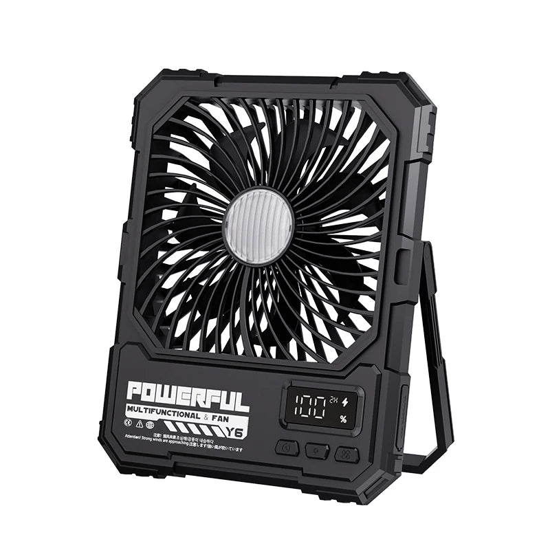 20000mAh Desktop Fan Rechargeable Wireless Tent Camping Ceiling Fan Foldable Desk Fan Air Circulator with Light Remote Control Peaceful Pleasures Health and Wellness Black