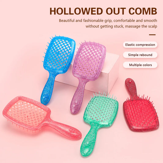 Hollow Out Air Cushion Comb Geometric Honeycomb Structure Anti-static Detangling Tangled Hair Brushes Barber Home Tools Supplies Peaceful Pleasures Health and Wellness