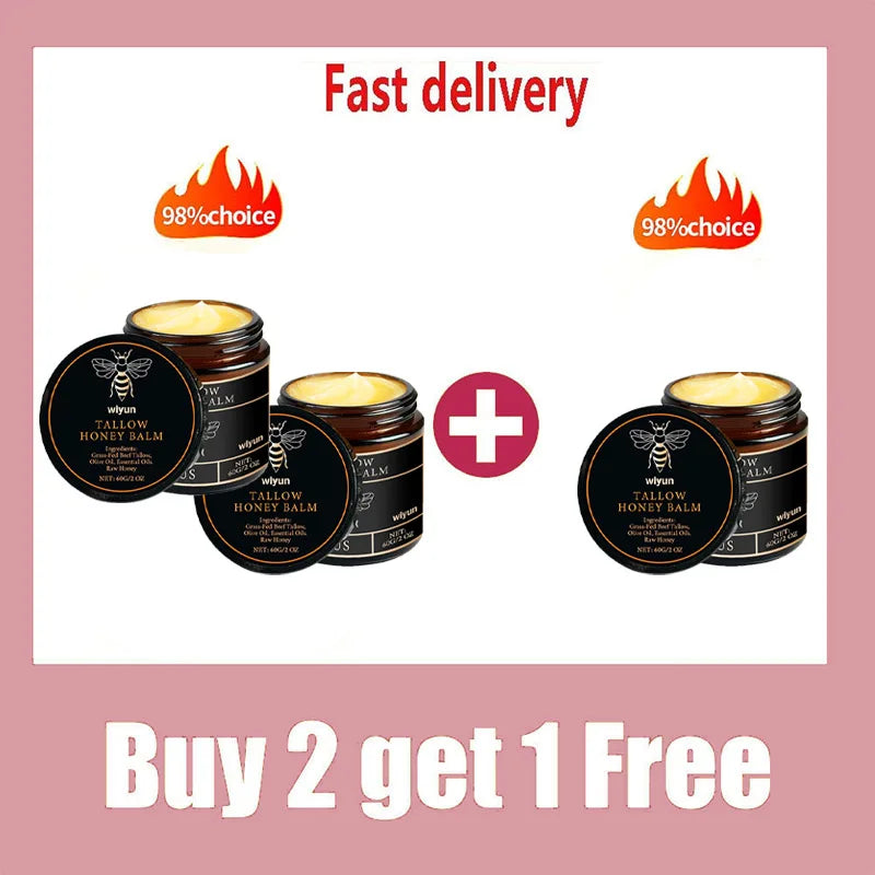 1/3/5pcs Beef Tallow Honey Cream Brand Facial Care Moisturizing Smooth Skin Light Non-greasy Cream Gentle Hydrating Moisturizer Peaceful Pleasures Health and Wellness Buy 2 Get 1 Free