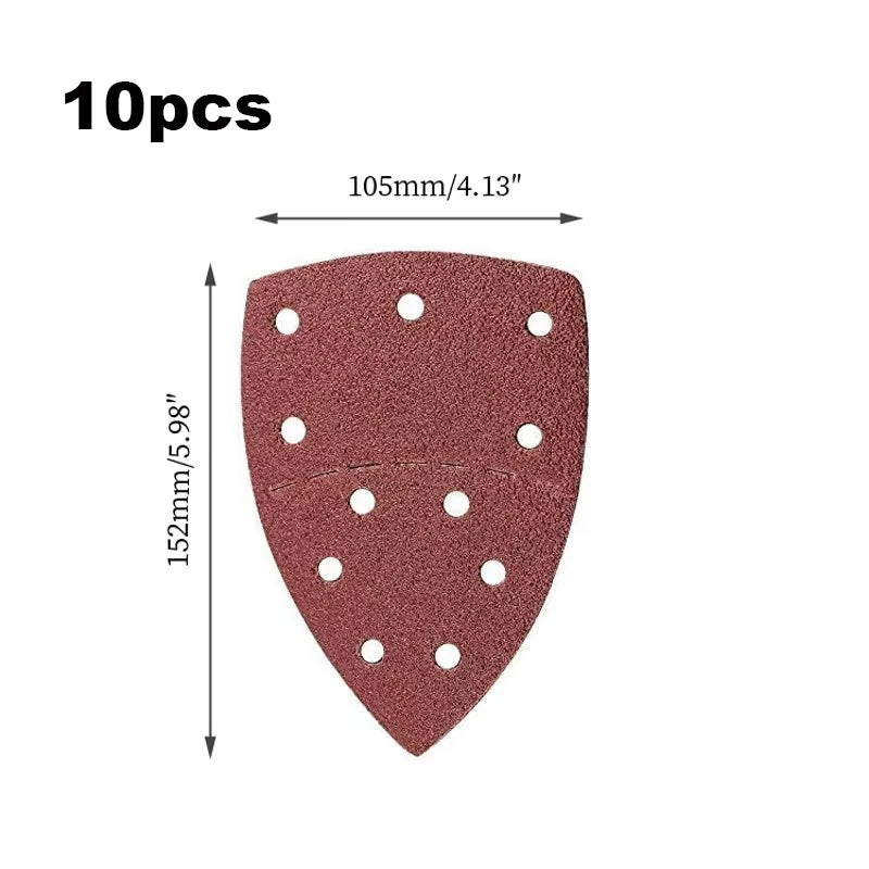 10 20 11-Hole Mouse 40-320 Grits Triangular Sandpaper Detail Sanding