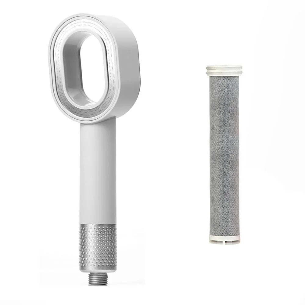 Filter Shower Head High Pressure Beauty Rain Faucet Showerhead Filtration Purification Bathroom Accessories Filtered Water Peaceful Pleasures Health and Wellness White