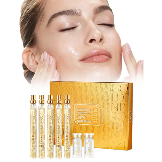 Elastic Golden Protein Peptide Collagen Essence Set Lifting Firming Moisturizing Face Skin Care Serum Thread For All Skin Types Peaceful Pleasures Health and Wellness