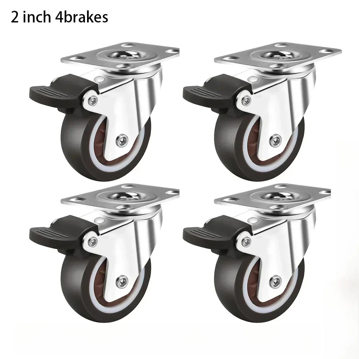 2 Inch Heavy Duty Rubber Furniture Caster Wheels – Set of 4