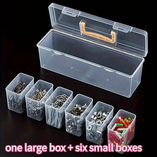 7-Piece Transparent Parts Organizer Set with Dividers | DIY Storage Parts Storage Organizer Peaceful Pleasures Health and Wellness clear-7pcs
