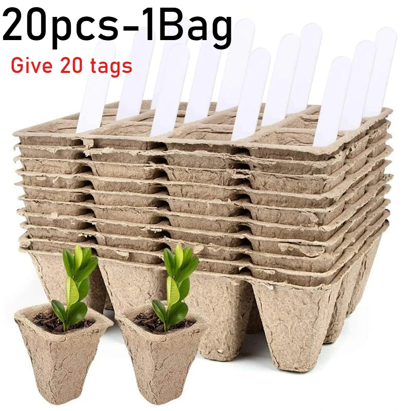 10-Cell Biodegradable Seed Starter Tray | Eco Paper Pulp Pots