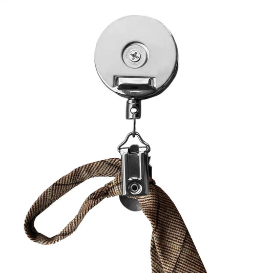 Retractable Metal Towel Clip | Adhesive Wall Mount Holder Towel Clip Holder Peaceful Pleasures Health and Wellness