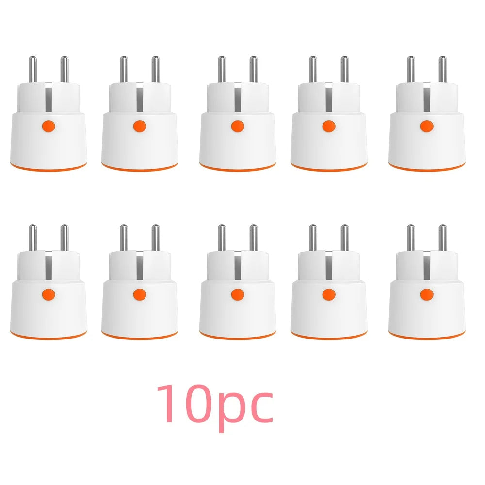 Tuya Zigbee 3.0 Smart Powe Plug EU 16A Outlet Socket Child Lock Smart Life Remote Control Work for Homekit Alexa Google Home Peaceful Pleasures Health and Wellness 10 PCS