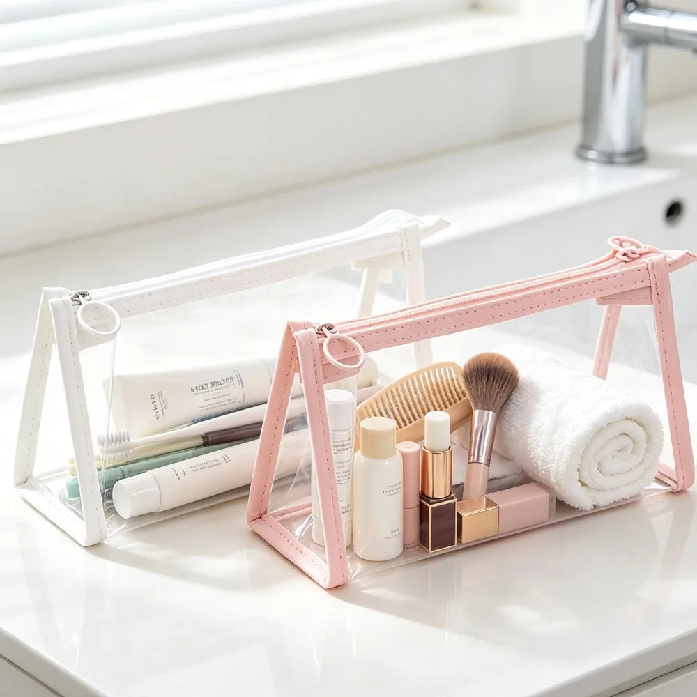 Clear PVC Zipper Pouch Waterproof Cosmetic Makeup Bag Portable Stationery Pencil Case Travel Wash Toiletry Organizer Bag Peaceful Pleasures Health and Wellness