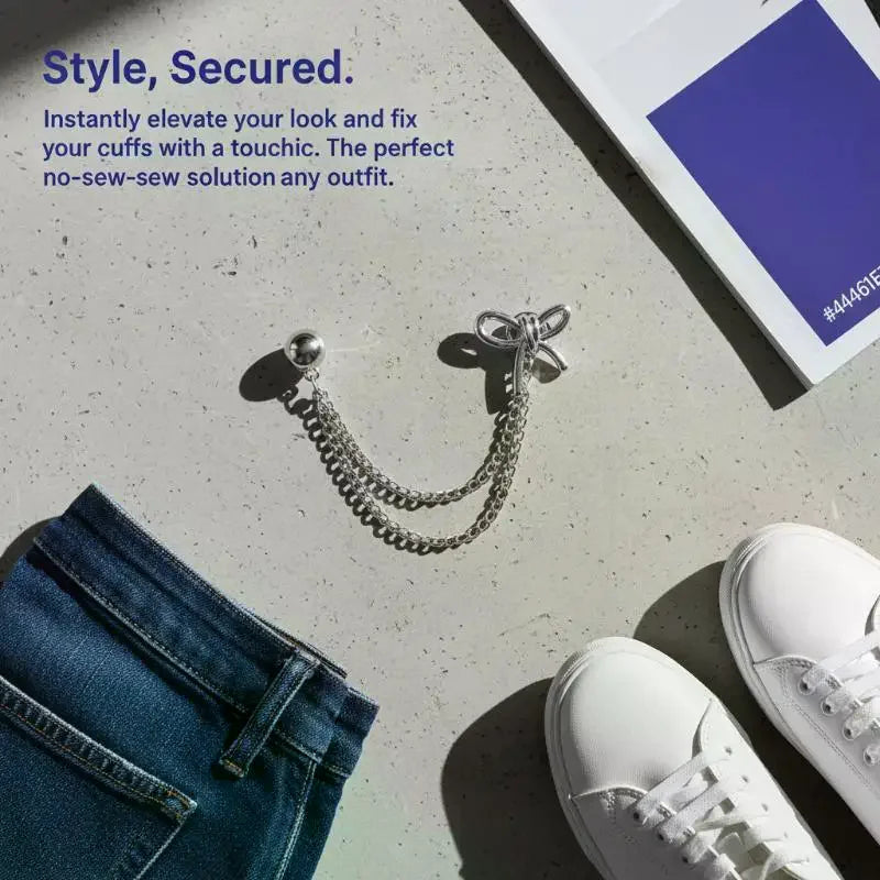 Magnetic Jean Buttons – Metal Clothing Clips with Chain (2pcs)