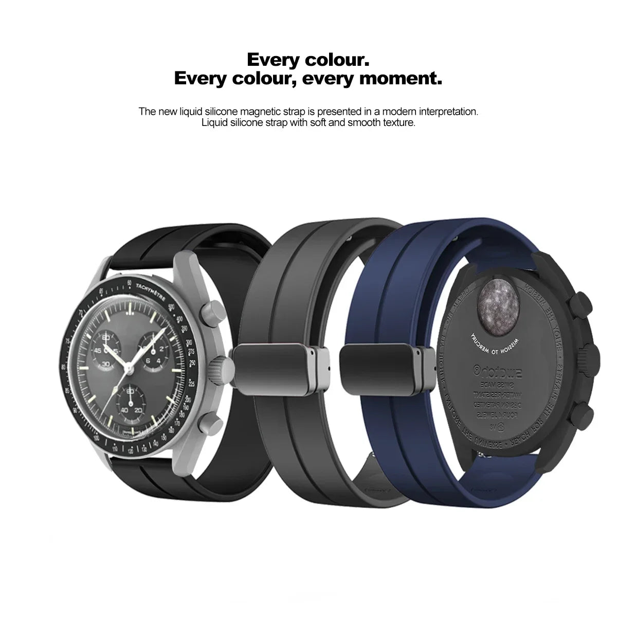 20mm Silicone Magnetic Strap for MoonSwatch – Men & Women Peaceful Pleasures Health and Wellness