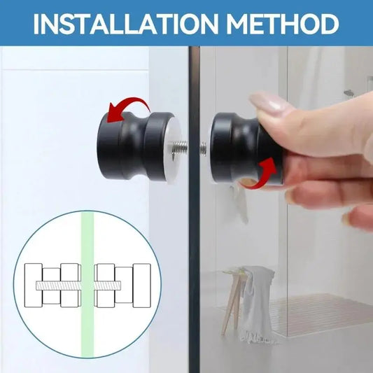 New Shower Glass Door Handle,Sliding Shower Doors Knob,Double Sided Pull Hardware Replacement Parts For Bathroom Glass Doors Peaceful Pleasures Health and Wellness