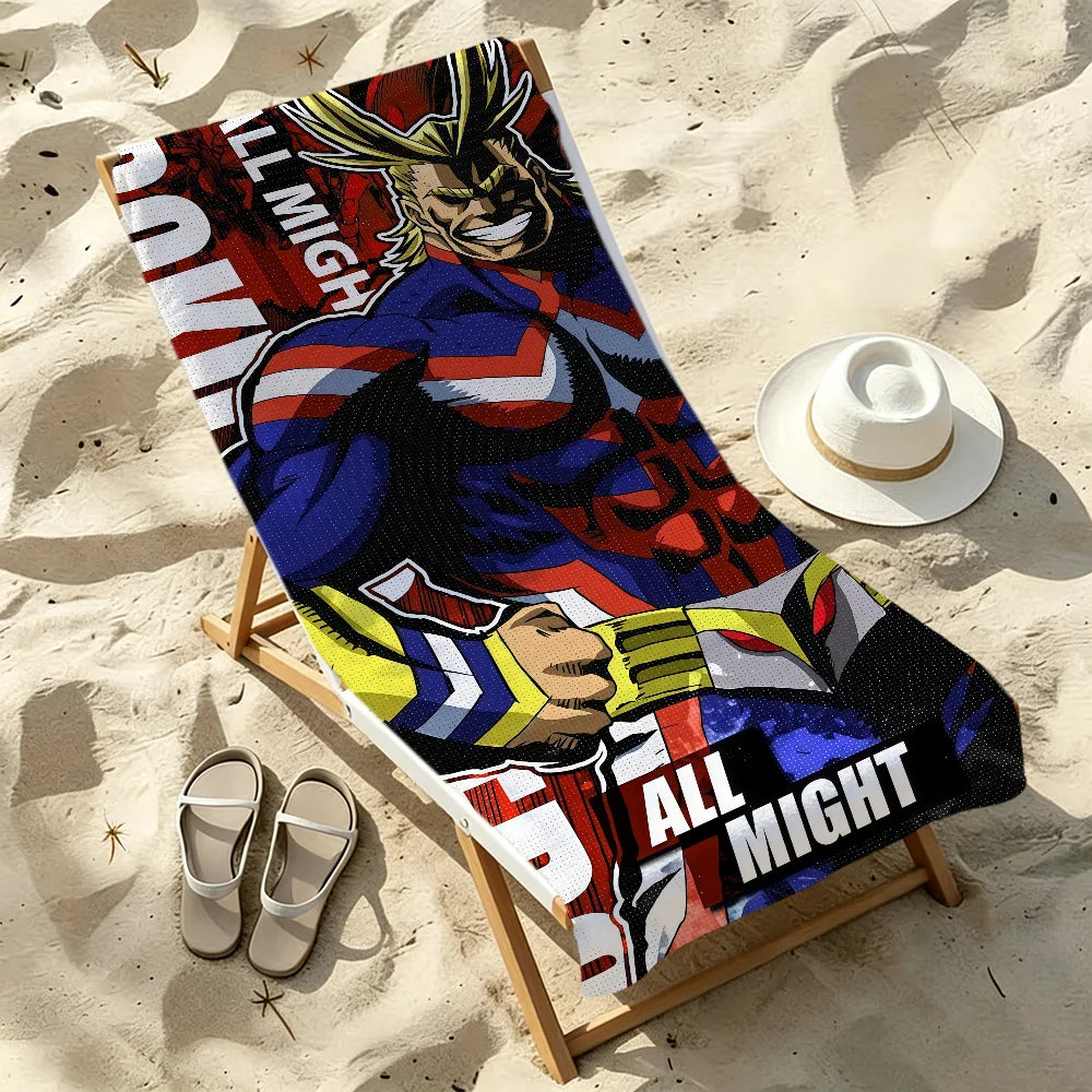 All Might Anime Quick-Dry Beach Towel | Gym, Travel & Pool Quick-Dry Beach Towel Peaceful Pleasures Health and Wellness