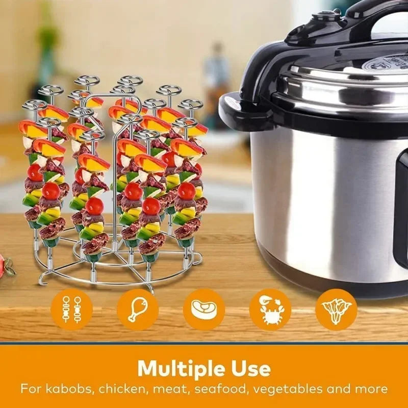 Kitchen Air Fryer Rack Accessories For 6qt/8qt BBQ Grill Tray Basket Stand Roasting Meat Holder Tool for Home use Picnic Camping Peaceful Pleasures Health and Wellness