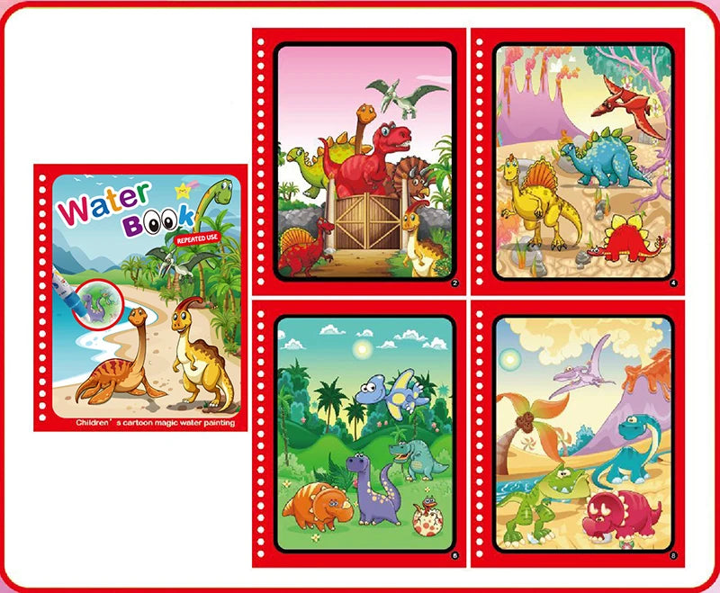 Water Drawing Books Educational Toy Kids Toddlers Reusable Graffiti