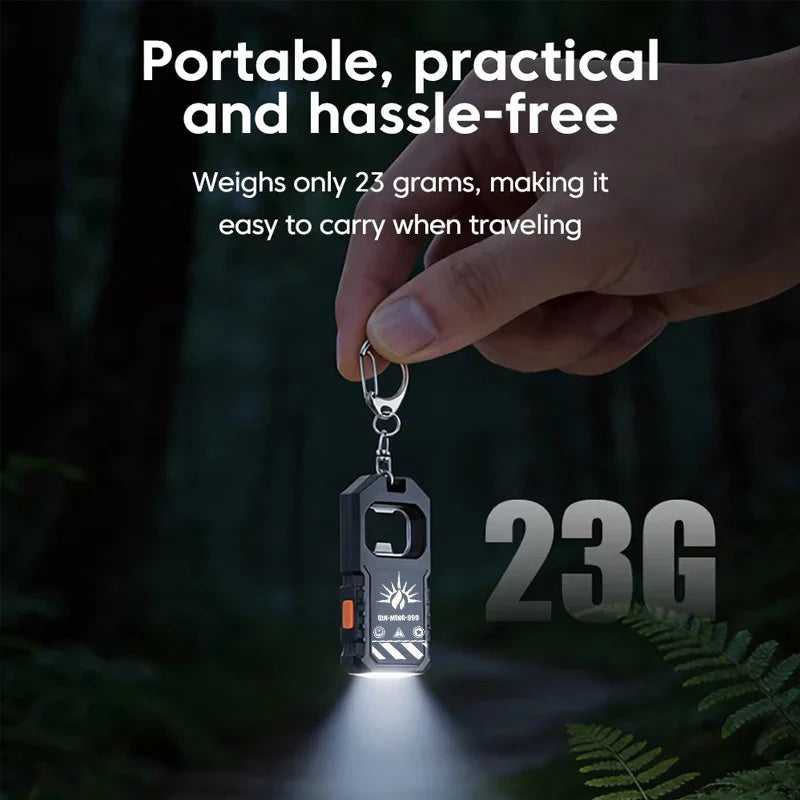 Mini COB Keychain Flashlight – USB-C Rechargeable Pocket Lantern