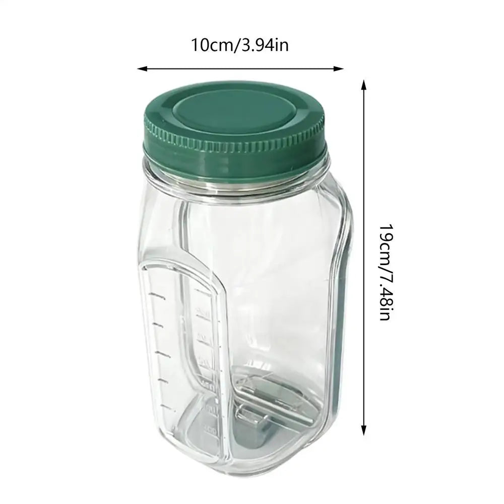Salad Jar Leakproof Portable Side Open Food Storage Lunch Container for Outdoor Office Picnic Travel Home Peaceful Pleasures Health and Wellness Green