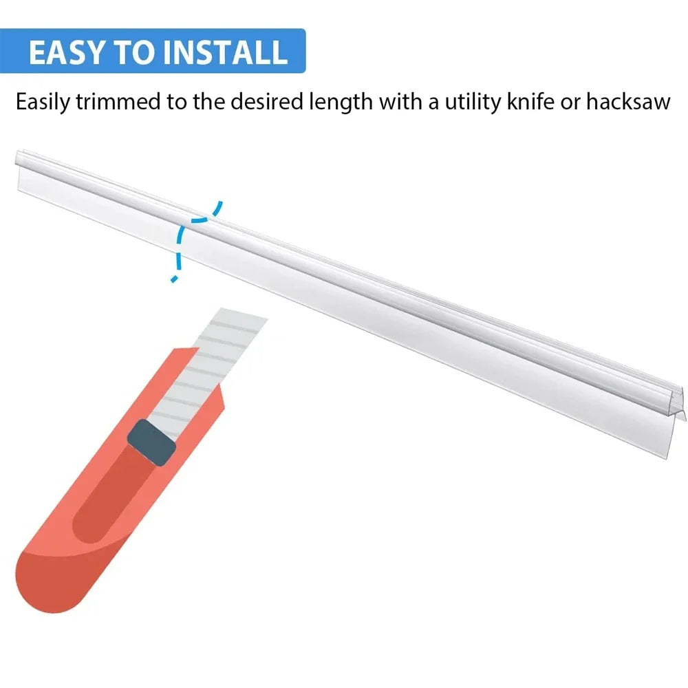 PVC Shower Door Seal Strip | 4-6mm Glass | Waterproof Glue-Free