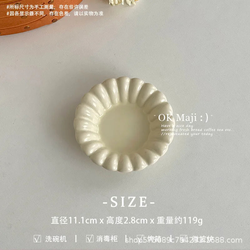 Ceramic Dinner Plates – Round Porcelain Dessert & Pasta Plate Ceramic Dinner Plate Peaceful Pleasures Health and Wellness 4.35Inches