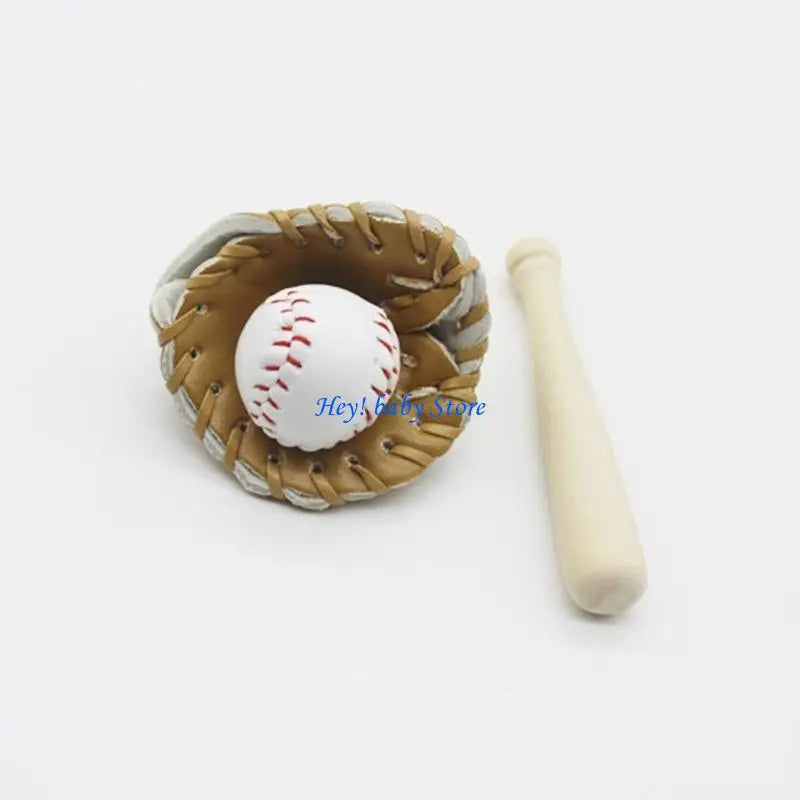 Newborn Photography Props Mini Baseball & Glove Set | 0–6M
