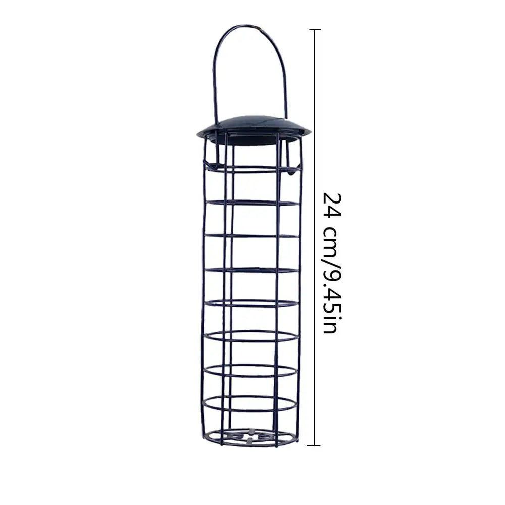 Suet Bird Feeder Birds Grease Ball Holder Outside Bird Feeder Dumplings Grease Ball Rack Outdoor Food Dispenser for Wild Birds Peaceful Pleasures Health and Wellness Black