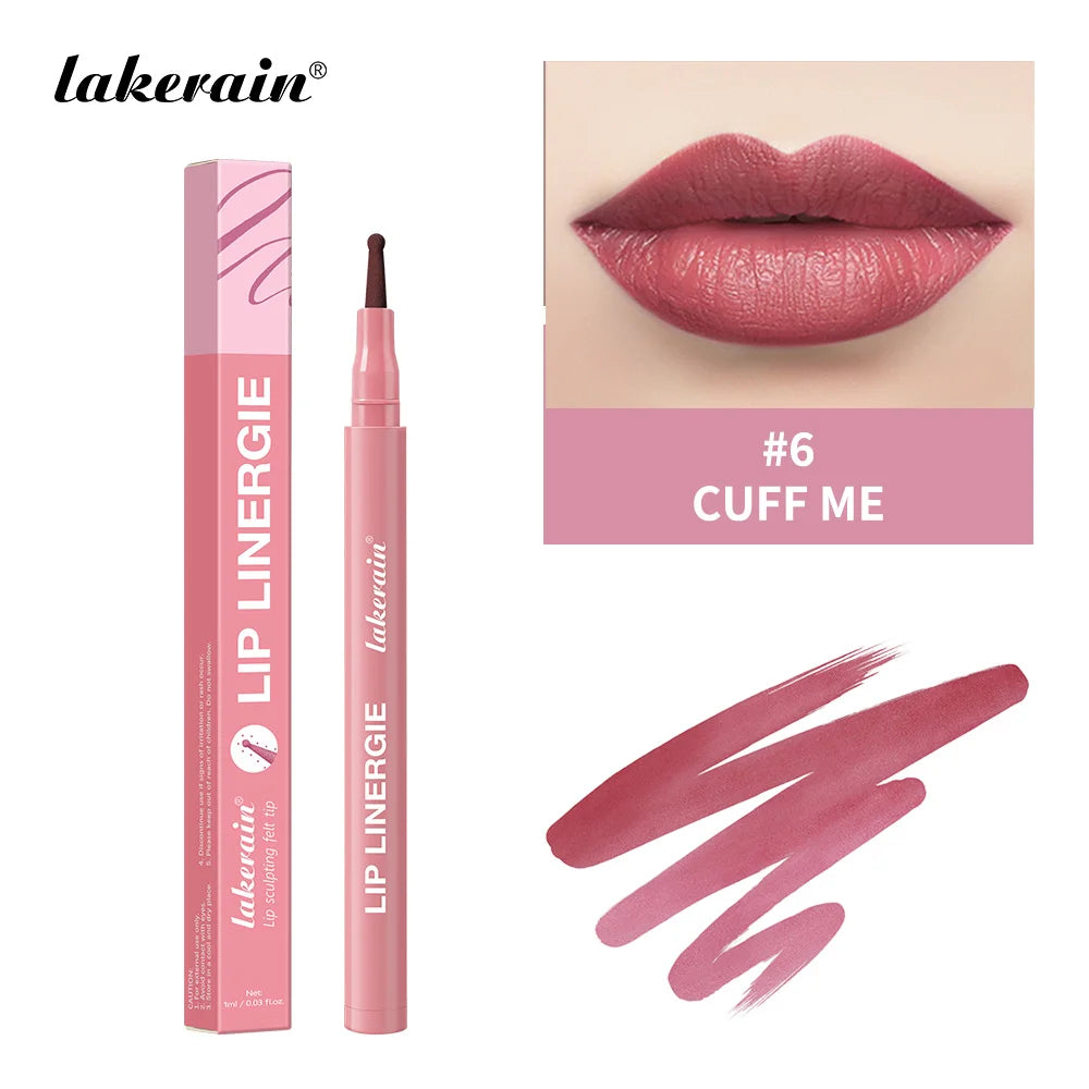 Lakerain Lip Liner Flexible Ballpoint Felt Tip Waterproof No Transfer & Smudges Long Lasting Lip Liner Stain 8 Color Lips Makeup Peaceful Pleasures Health and Wellness CUFF ME