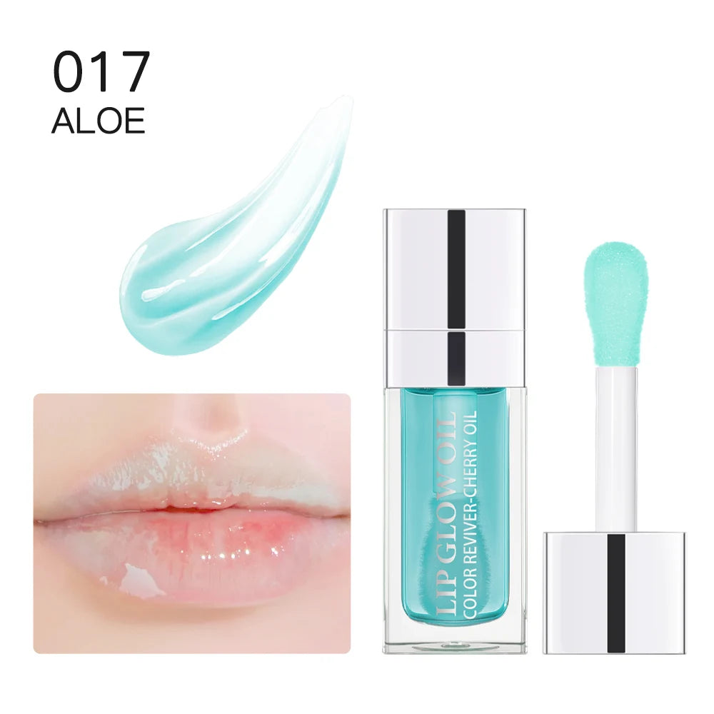 Crystal Jelly Moisturizing Lip Oil Plumping Lip Gloss Makeup Sexy Plump Lip Glow Oil Tinted Lip Plumper Peaceful Pleasures Health and Wellness 017 bule