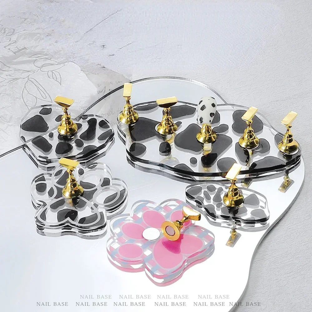 Small Cow Holder, 1pcs Nail Art Practice Stand, Magnetic Tips, UV Gel Polish Color Chart Peaceful Pleasures Health and Wellness