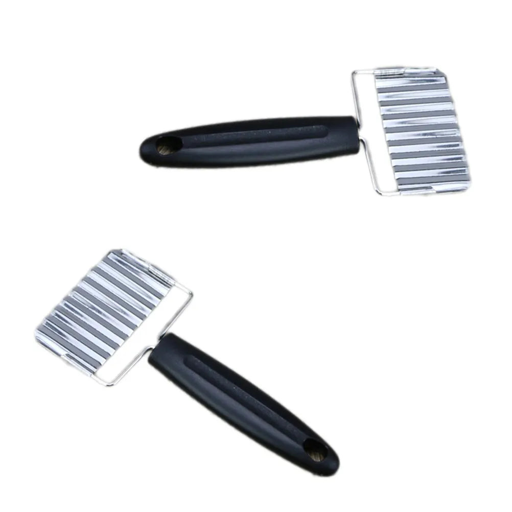 Professional Crinkle Fry Cutter Stainless Steel Wavy Knife for Potato Vegetable Fruit Soap Slicing Effortless Food Prep Compact Peaceful Pleasures Health and Wellness