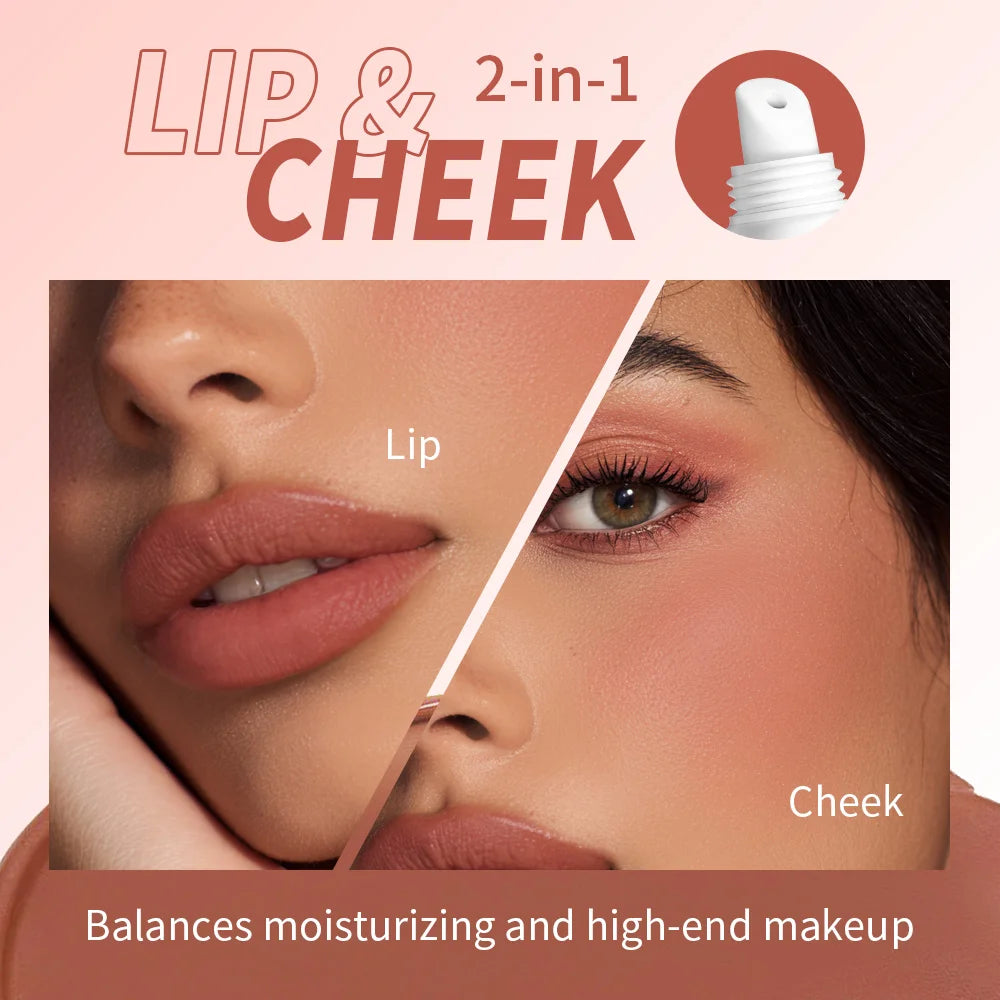 Lakerain Lip Base Cream Moisturizing Highly Pigmented Long-lasting Hydrating Matte Finish Smudge-proof 2 in 1 Lip & Cheek Cream Peaceful Pleasures Health and Wellness