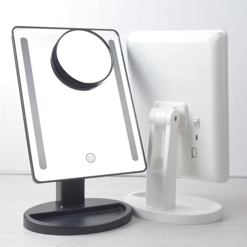 LED Lighted Makeup Mirror 10x Magnifying Tabletop Vanity Mirror