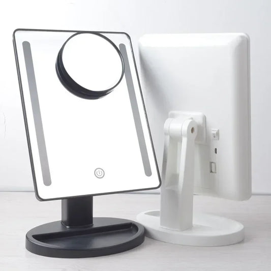 LED Lighted Makeup Mirror 10x Magnifying Tabletop Vanity Mirror Lighted Vanity Mirror Peaceful Pleasures Health and Wellness