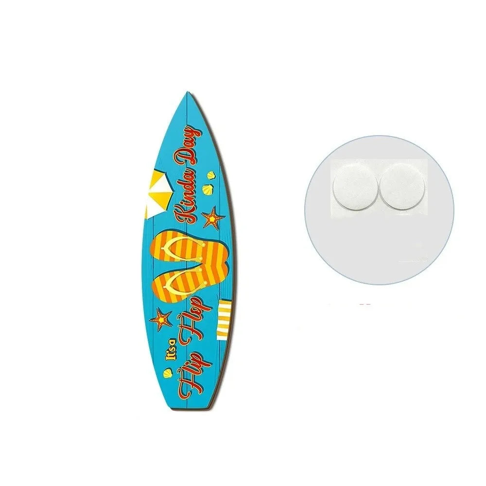 Handcrafted Wooden Surfboard Wall Hanging | Coastal Beach Decor
