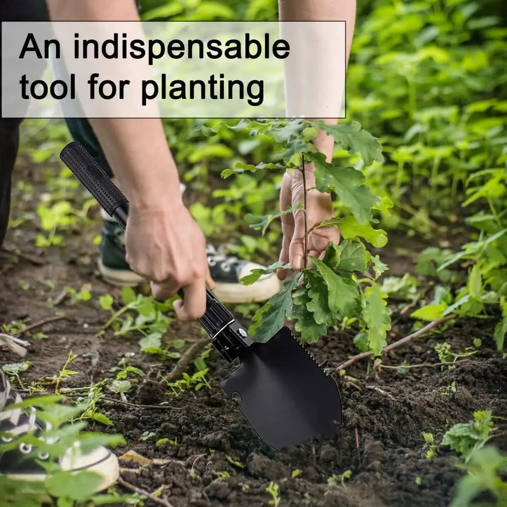 Gardening Folding Shovel Military Camping Shovel Survival Gear Entrenching Tool with Carrying Pouch Metal Handle Peaceful Pleasures Health and Wellness