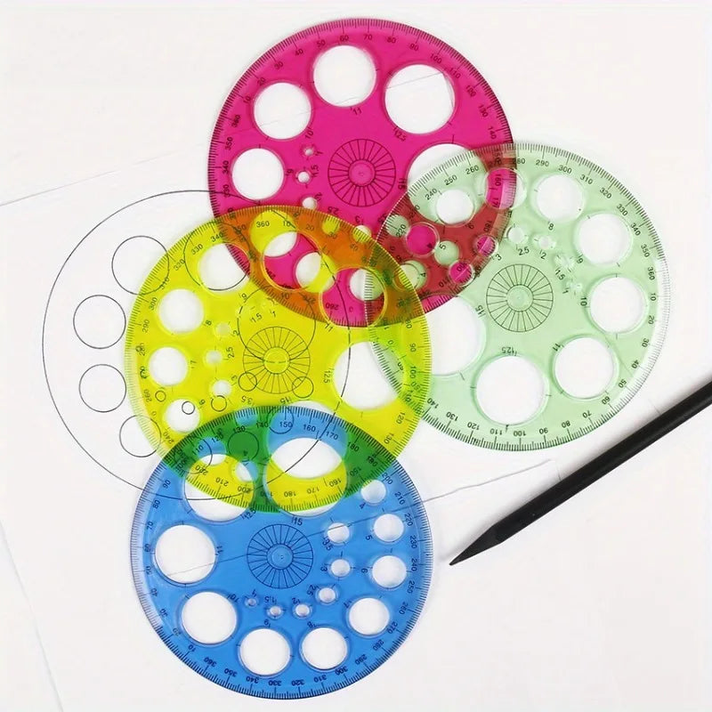 6-Piece Set of 360-Degree Full-Circle Protractors, Geometric Drawing Tool, Large Transparent Circle Protractor, Quick Circle Drawing Tool, Essential Tool for Study and Office Use Peaceful Pleasures Health and Wellness