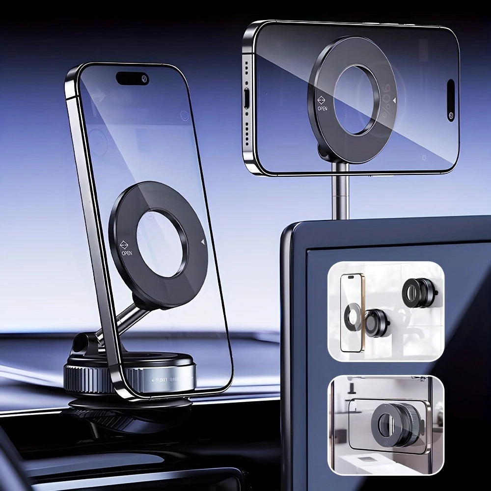 Magnetic Car Phone Holder 360° Suction Cup Dashboard Mount