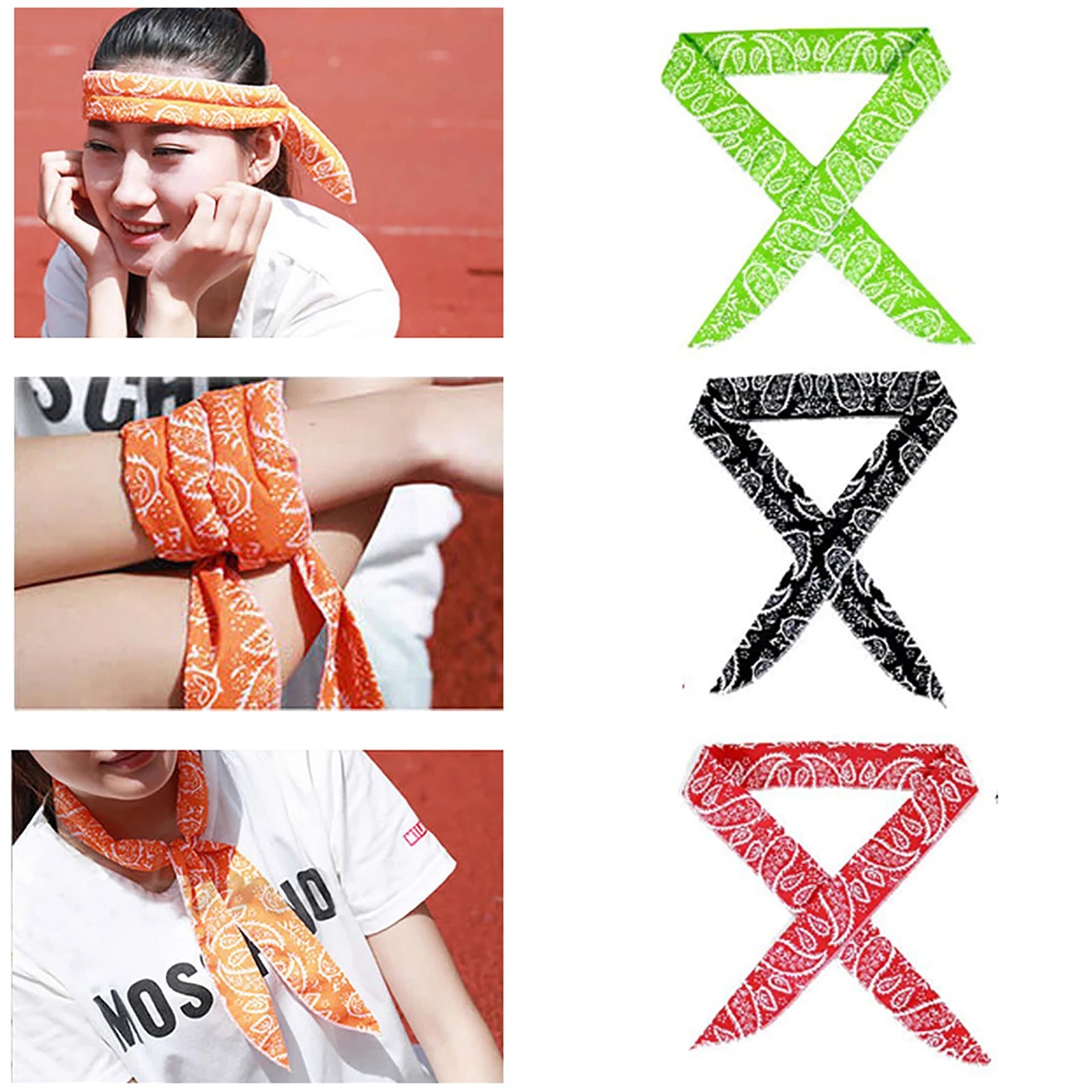 Ice Cooling Neck Scarf & Wristband Set – 5 Pack Peaceful Pleasures Health and Wellness