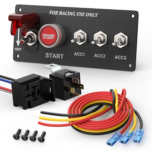 5 in 1 Ignition Switch Panel Race Toggle Switch Panel DC 12V 30A Racing Switch Panel Push Start Ignition Kit for Car Truck RV Peaceful Pleasures Health and Wellness