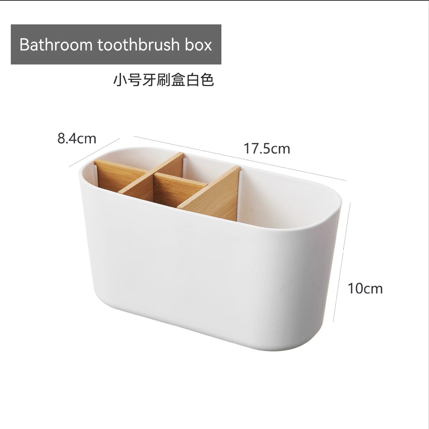 Toothbrush Holder For Electric Brushes Bathroom Counter Organizer With 5 Slots Bamboo For Electric Toothbrushes and Toothpaste Peaceful Pleasures Health and Wellness White