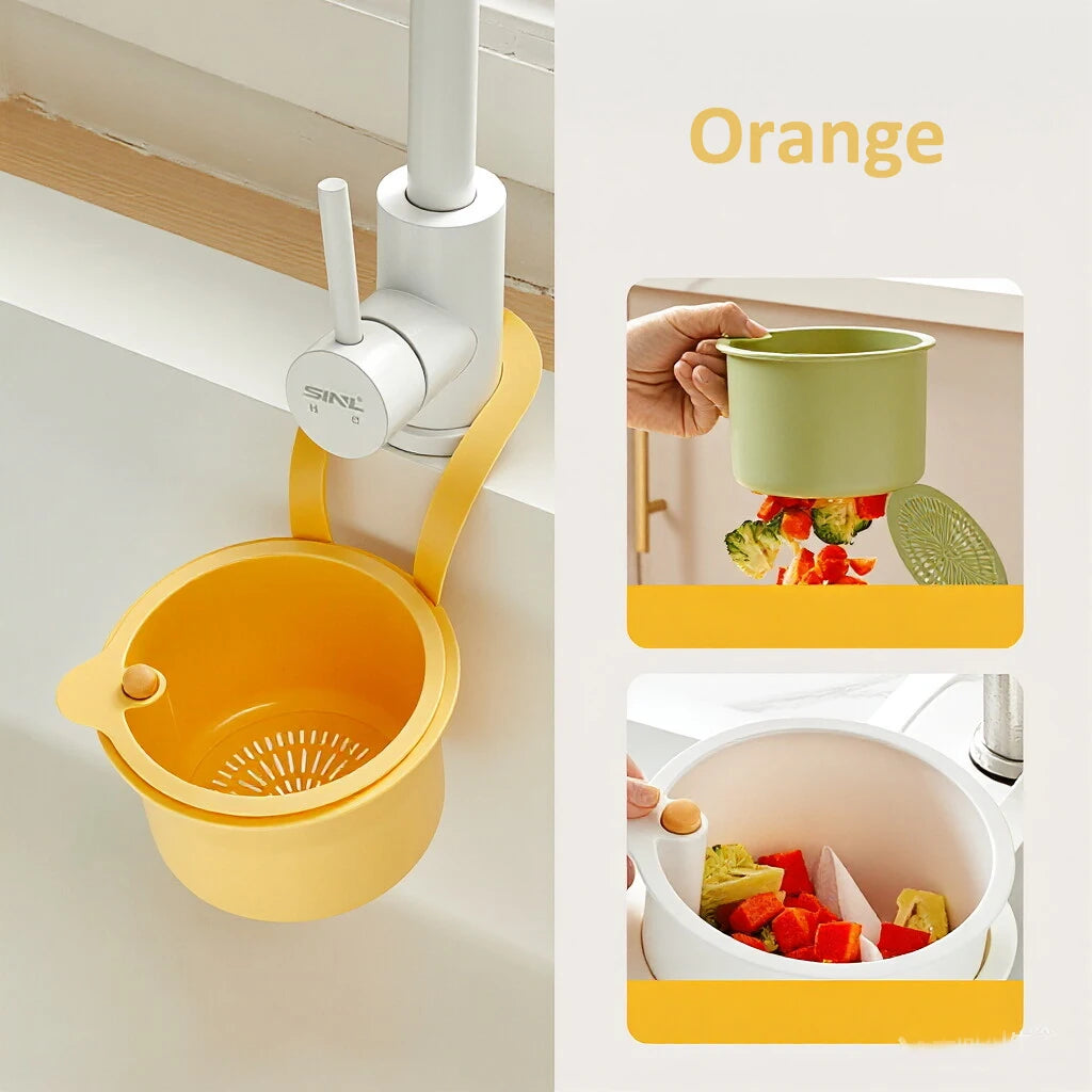 2-in-1 Kitchen Sink Drain Filter with Self-Cleaning Basket