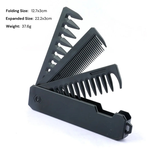 Portable Folding Pocket Comb – Wide & Fine Tooth Hair & Beard Folding Pocket Comb Peaceful Pleasures Health and Wellness
