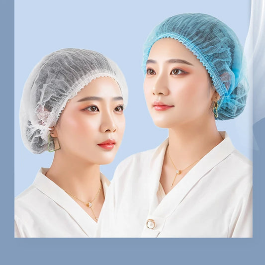 Disposable Non-woven Fabric Strip Caps Head Covers for The Food Industry Hairnet Caps Breathable Dust-proof Caps Peaceful Pleasures Health and Wellness