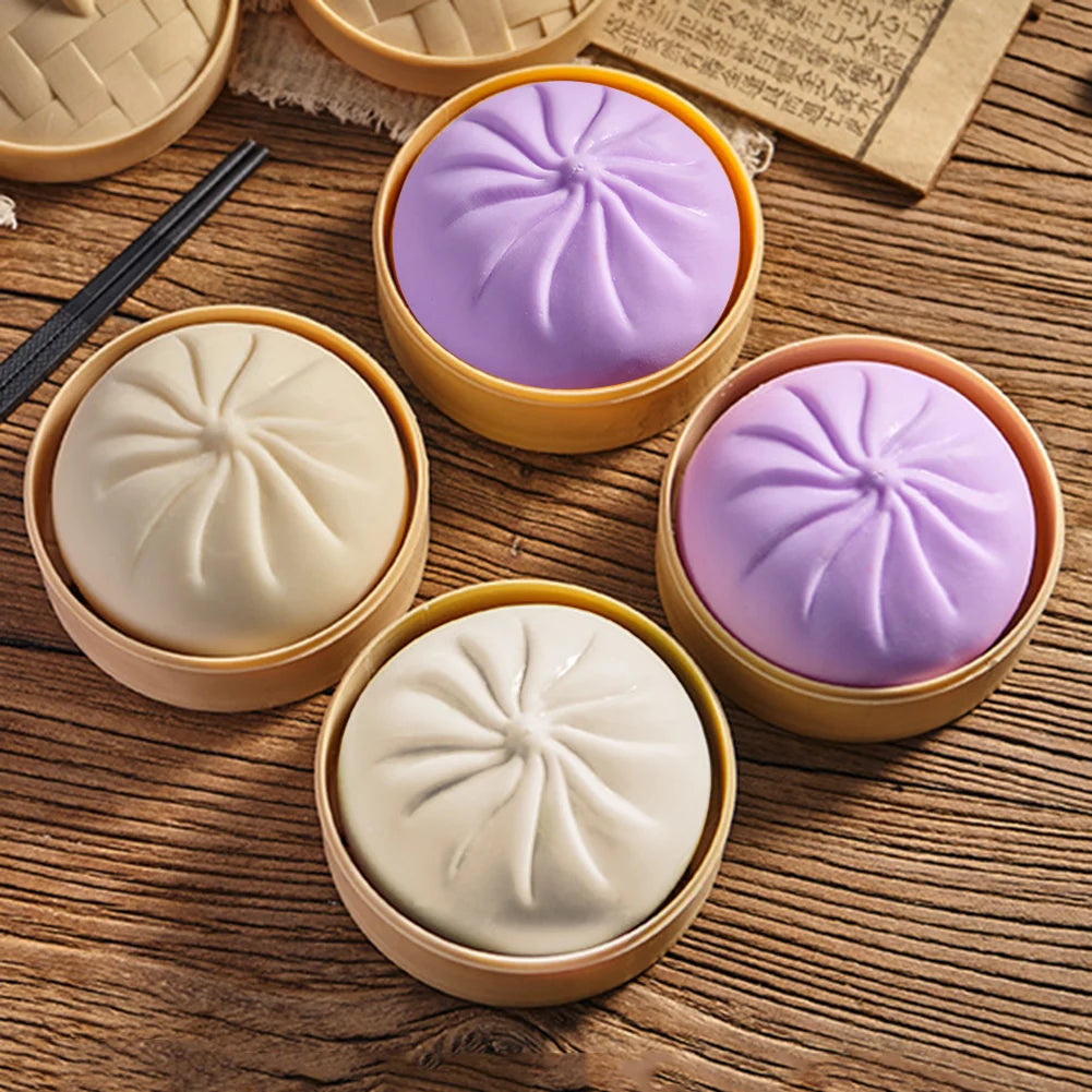 Steamed Bao Bun Squishy Ultra-Soft Decompression Toy,Anxiety Relief Squeeze Toy,Trick, Play Funny, Relieve Stress,Big Bun Toy Peaceful Pleasures Health and Wellness