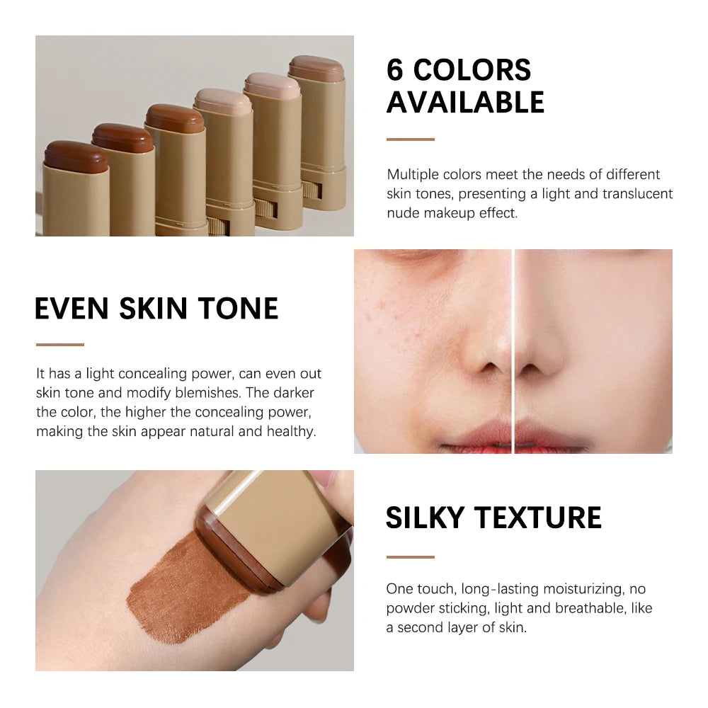 Eraser Foundation Stick Moisturizing Smooth High Coverage Silky Texture Travel-friendly Serum Boosted Skin Tint Solid Foundation Peaceful Pleasures Health and Wellness