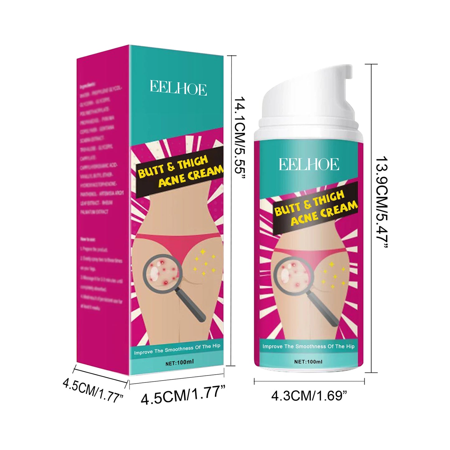 Butt Thigh Acne Cream Remove Pimples Moisturizing Clarifying Brightening Smoothing Skin Care Thigh Acne Removal Cream Peaceful Pleasures Health and Wellness