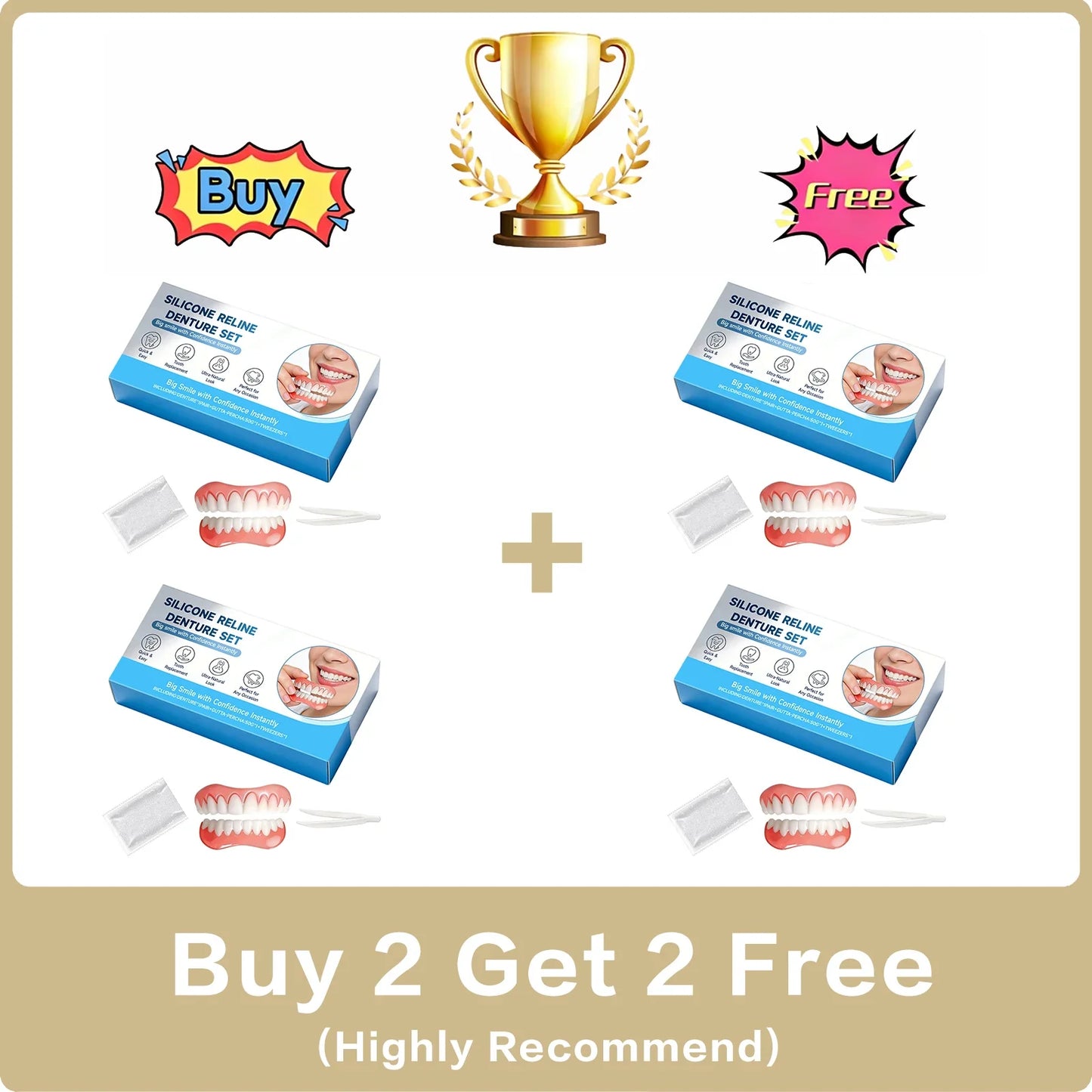Moldable Cosmetic Snap-On Veneers – Natural Smile Denture Set
