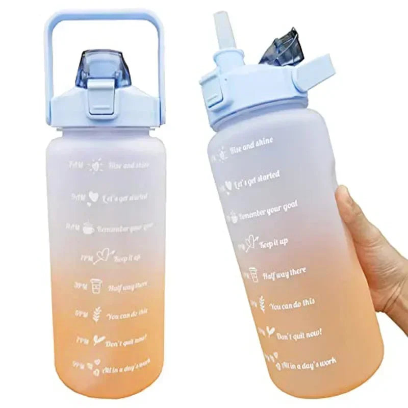 2L Motivational Sports Water Bottle | BPA-Free Tritan & Straw